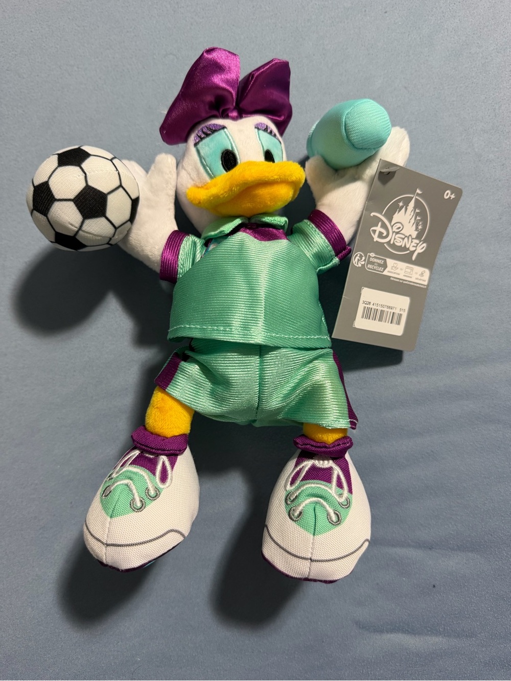 Disney Daisy Duck Plush in Mint Green & Purple with Yellow Beak